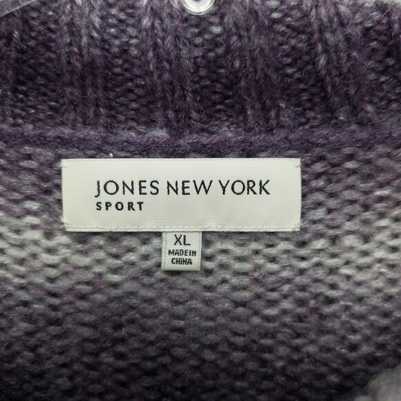 Jones New York Sport Women's XL Purple Fade Stripe Turtleneck Sweater Whimsigoth - Picture 5 of 5